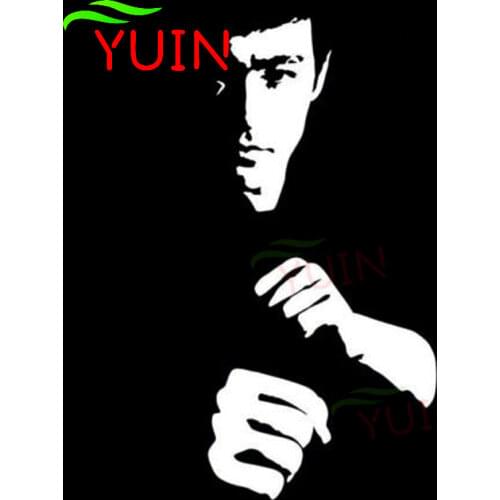 Bruce Lee Car Sticker Fashion Window Decoration Personality PVC Waterproof Sunscreen Decal Black/White/Red/Laser/Silver