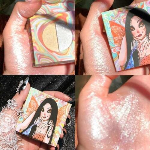 Water Glitter Powder Cake Lying Silkworm Two-color High-gloss Ginger Smooth Super Glitter Easy To Color LastingTSLM1