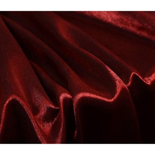 CF551 Luxury Wine Red Thick Silk Satin Tencel Cotton Linen Fabric Coloured Glaze Fashion Fabric For Womens Fashion Dress Cloth