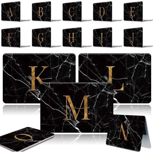 For Apple MACBOOK Air 11"13"/New Air 13"(Touch ID) printed Black marble Laptop Shell cover case For A1932 A2179(Touch ID) 2020