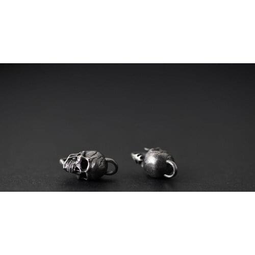 925 Sterling Silver Skull mens Biker Pendant charm jewelry DIY accessory A3913