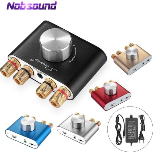 2020 Latest Nobsound Mini Bluetooth 5.0 TPA3116 Digital Power Amplifier HiFi Stereo Wireless Audio Receiver Car Amplifiers