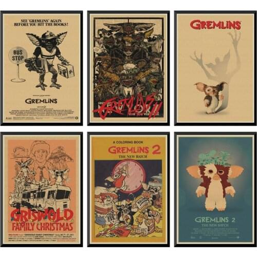 Fantasy horror movie GREMLINS poster Retro style Decor kraft paper print DIY Wall art Painting Stickers Home Posters 42X30cm
