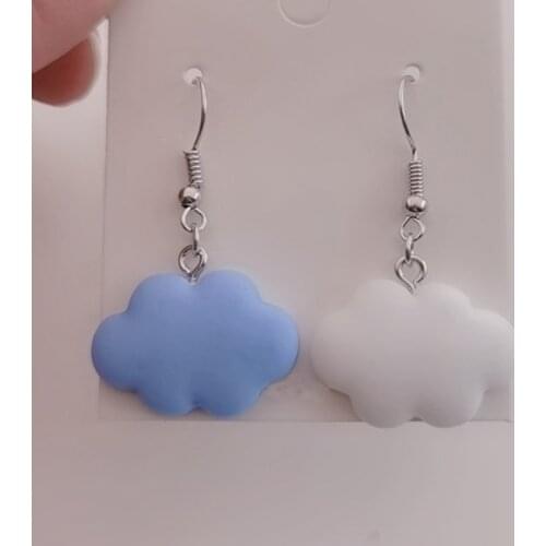 Blue sky Cloud Color collision earring White Dangling Earrings for Women Cute Simple Cloud Earrings Jewelry Gift Wholesale Gifts