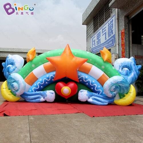 Customized 6X2.5 meters inflatable tv background wall design digital printing airblown star background wall for decoration toys