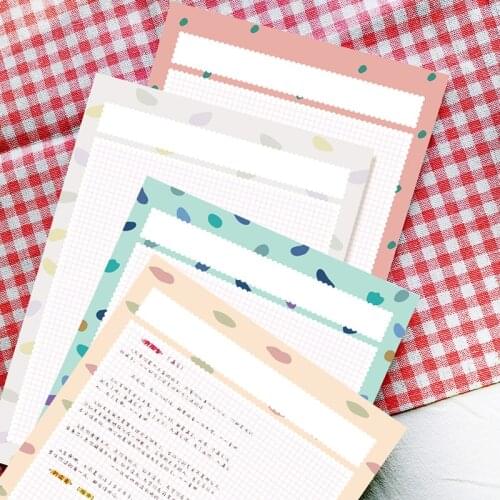 Ins 30 Sheets Cartoon Color Spot Grid Memo Pad B5 Kawaii Notebook Diary Diy Learning Note Paper Simple Style School Stationery