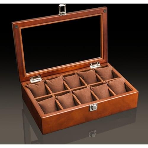 Watch Box Wood Watch Display Box Organizer Black Top Watch Wooden Case Fashion Watch Storage Packing Gift Boxes Jewelry Cases