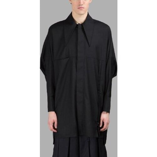 Men Shirts Regular Fit Loose Fashion Bat Shirt Men Casual Shirt Brand High Quality Long Sleeve Men Shirt Plus Size Clothing