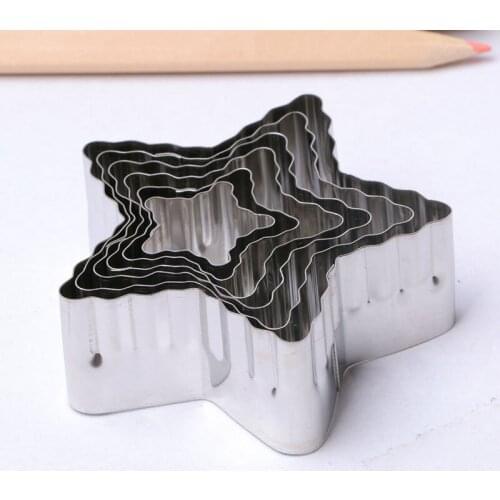 2016 New Stainless Steel Star Mold Fondant Cake Decorating Tools Metal Cookie Cutter Set Baking and Pastry Tools Christmas A378