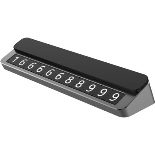 Temporary Parking Phone Number Parking Number Plate Auto Metal Phone Number Plate, Slide to Hide the Numbers (Gray)