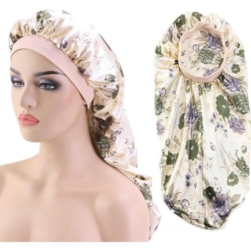 New High elastic Long hair Satin Bonnet Sleep Cap dreadlock cap