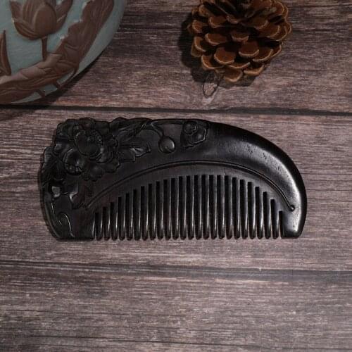 Original carved ebony comb antique hair care comb gift wooden crafts wholesale