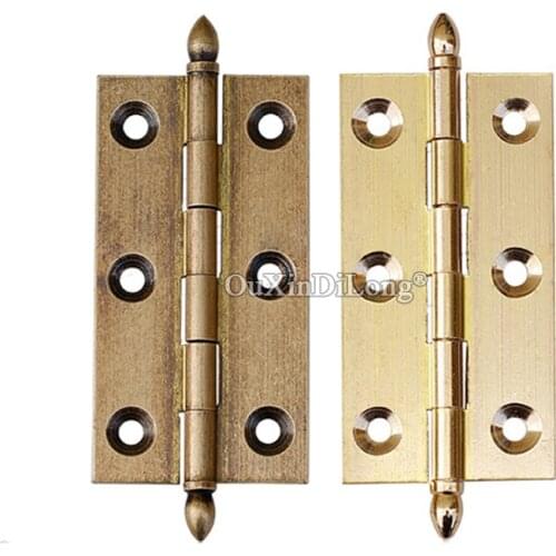 Retro 10PCS European Crown Design Brass Cabinet Door Hinges Cupboard Wardrobe Drawer Wooden Furniture Hinges 2/2.5/3Inch
