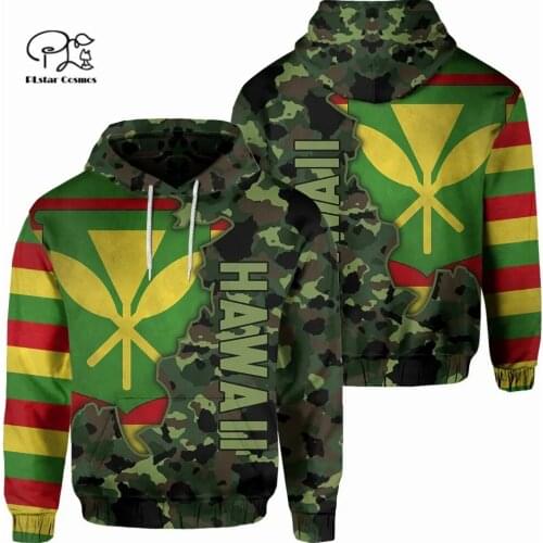 PLstarCosmos 3DPrint Newest Hawaii Polynesian Maori Tribe KANAKA FLAG CAMO Funny Harajuku Streetwear Unisex Hoodie/SweatshirtZip