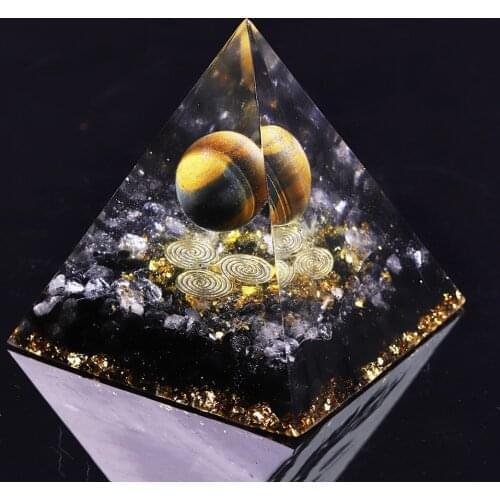 Orgone Energy Converter Orgonite Pyramid Obsidian Soothe The Soul Stone That Change The Magnetic Field Of Life Resin Jewelry