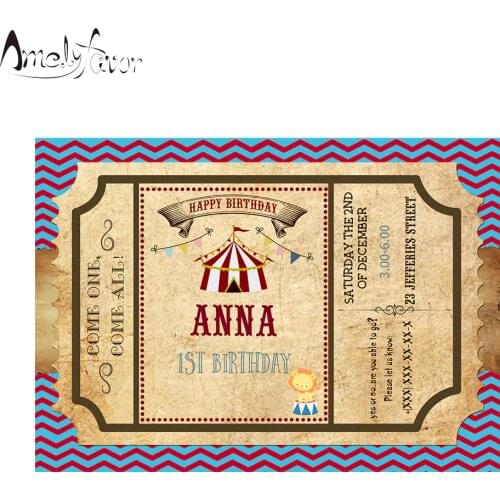 Circus Animal Theme Invitation Card Party Supplies Animals Invitation Party Decorations Kids Event Birthday Custom-Made 20PCS