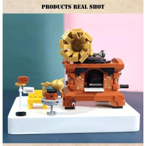 Phonograph Store Building Blocks Mini Street View Gramophone 3D Model Bricks For Friend Children Birthday Toys Gift
