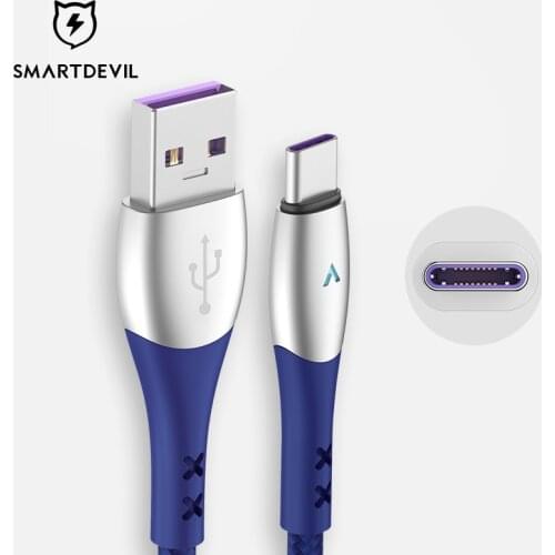 SmartDevil 5A Quick Charge USB C Type C Cable for Huawei Lite Pro USB Charging Cable for Huawe For Samsung adapter Cable
