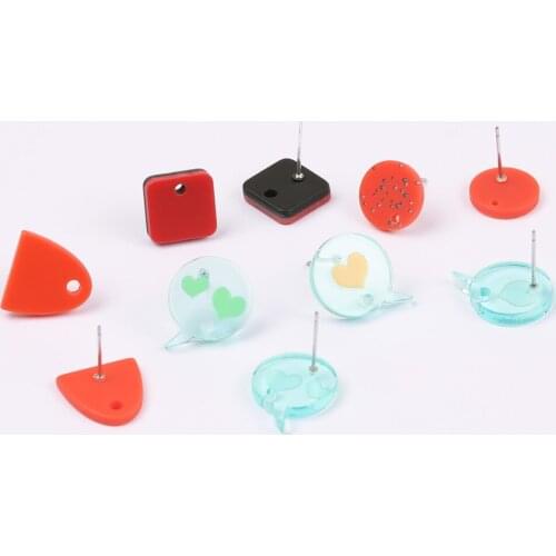 WHSOK 100Pcs DIY Earring Making/Jewelry Accessories/Round Shapes/Hand Made/Resin Earrings Stud/Jewelry Findings & Components