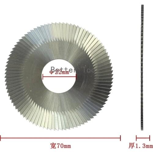 Raise key cutting machines replacement 0022# flat slotter yellow color 70x1.3x22 milling cutter for WENXING 100B