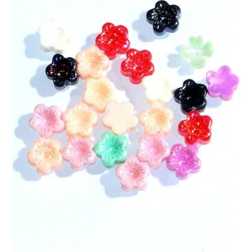 100pcs Mixed Various Flower Resin Decoration Crafts Flatback Cabochon Embellishments For Scrapbooking Beads Diy Accessories