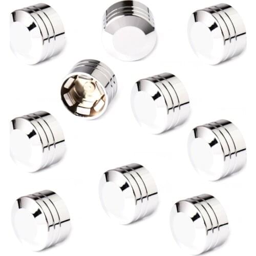 10X Chrome Edge Cut 7/16" 9mm Bolt Cap For Harley Touring Sportster&Motorcycle