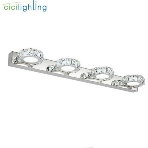 110-220V L16cm 32cm 46cm 62cm Modern Bathroom K9 Crystal Make-up Light Toilet Front Mirror Wall Lamp Fixture led Crystal Mirror