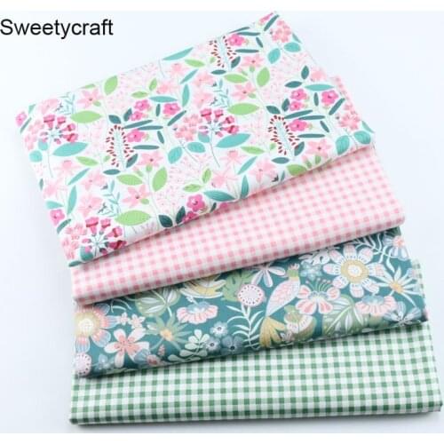 160*50cm Flower Leaf Print Cotton Fabric tela algodon patchwork baumwolle stoff for DIY sewing bedding sets material accessories
