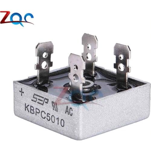 2Pcs KBPC5010 50A 1000V AC Bridge Rectifier Metal Case Single Phases Diode Bridge Rectifier