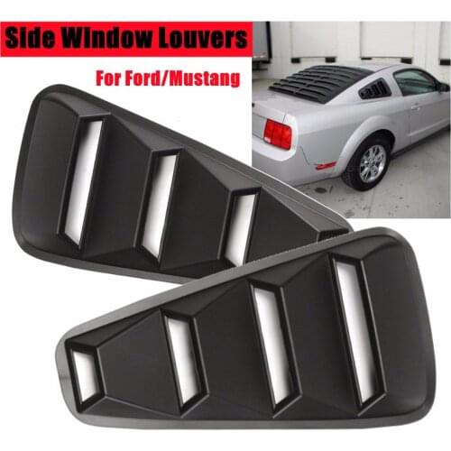 1Pair 1/4 Quarter Side Window Louvers Scoop Cover Vent For Ford/Mustang 2005 2006 2007 2008 2009 2010 2011 2012 2013 2014