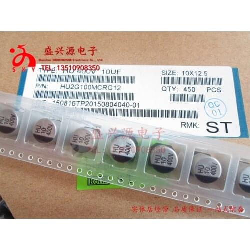 20pcs/High frequency low resistance 400V10UF 10*12.5 10UF400V 10X12.5 SMD Capacitors