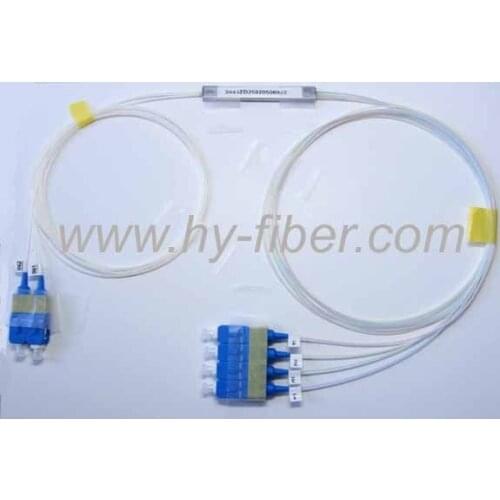 2x4 PLC Splitter LGX Package,SC/UPC Blue connector,G657A1 0.9mm cable length 1m 10pcs