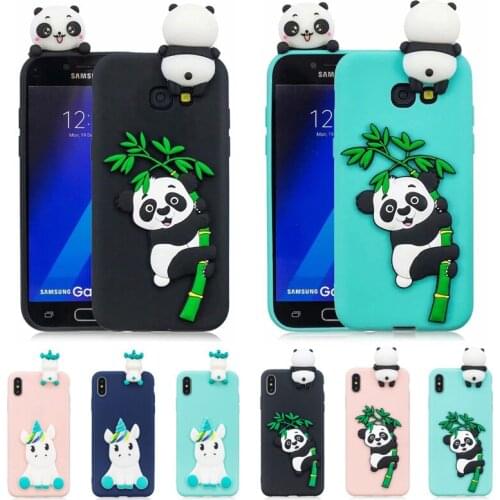 3D Cartoon Soft Silicone TPU Case on For Funda Samsung Galaxy J3 J5 J7 2016 A7 A3 A5 2017 Case Etui Cute Unicorn Panda Cover