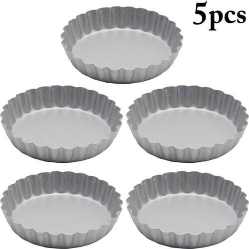 5pcs Carbon Steel Non-stick Pizza Baking Pan Mesh Tray Plate Round Deep Dish Pizza Pan Tray Mould Bakeware Baking Tool