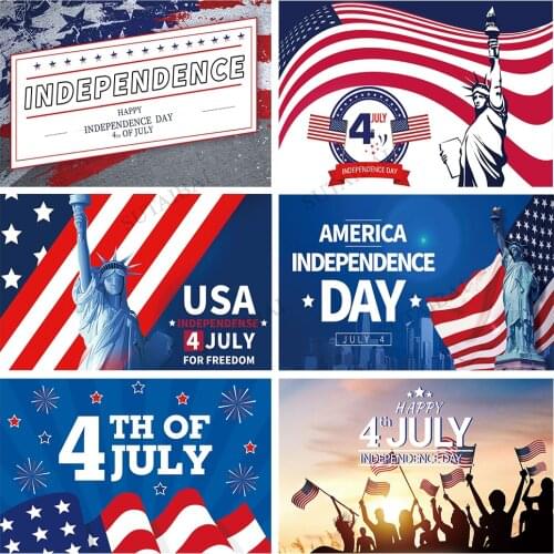 American Flag 4th of July Backdrop USA Patriotic Independence Day Backdrop Photography Background Holiday Decoration Photobooth