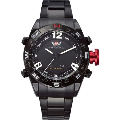 Alalog-Digital Quartz Mens Sports Watch Wrist Watches for Men Electronic Dual Display Military Army Style EPOZZ 2310