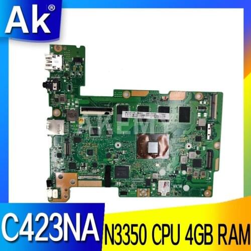 C423NA Motherboard N3350 CPU 4GB RAM 64GB SSD For ASUS Chromebook C423NA C423N C423 C223NA Laptop motherboard C423NA Mainboard