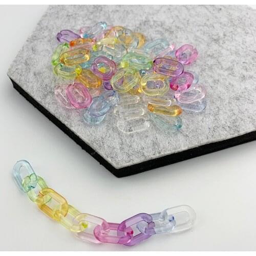 50Pcs 9*14MM Candy Color Opening Acrylic Chain For DIY Making Earrings Necklace Bracelet Bag Clothes Accessories Acrylic Link