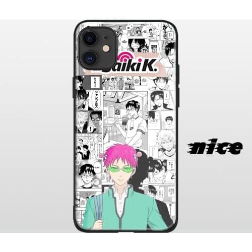 The disastrous life of saiki k cover FOR iPhone SE 6s 7 8 x xr xs 11 pro max Samsung s note 10 20 plus glass phone case shell