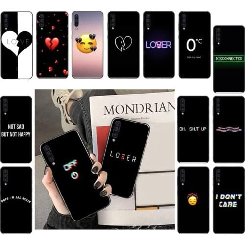 Sad Depression Black Word Heart broken Phone Case For Samsung A31 A50 A32 A12 A02 A52 A72 A51 A70 A71 A21S A10 A20 A30 A40