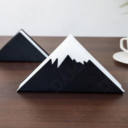 European Metal Napkin Holder Geometry Triangle Coffee Shop Napkins Clip Western Restaurant Desktop Thin Paper Creativity Holders