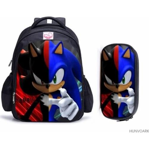 16 Inch SONIC RACING Children School Bags Orthopedic Backpack Kids Boys Girls Mochila Infantil Cartoon Bags