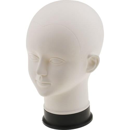 White Cosmetology Mannequin Head Model Kids Child Wig Glasses Scarf Hat Headset Display Stand