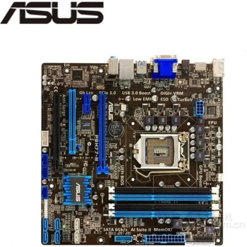 For ASUS P8H77-M Computer Motherboard LGA 1155 DDR3 For Intel H77 P8H77 Desktop Mainboard SATA II PCI-E X16 Used