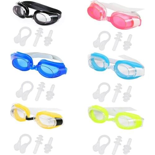 Women Men Adult Waterproof Anti Fog Swimming Goggles Set UV Protection Wide View Adjustable Glasses With Nose Clip Ear Plug