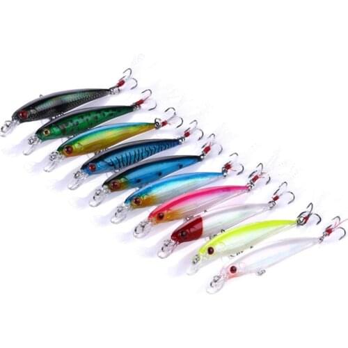 Dsjuggling Plastic Fishing Baits Toys 9cm 8g Laser Mino 10Colors Suit Fake Lures Gifts