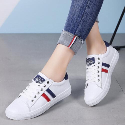 Comemore 2021 Womens Leather Sneakers Women Casual Fashion Sports Shoes Vulcanized Shoes Woman Flat Shoe Ladies White Sneakers