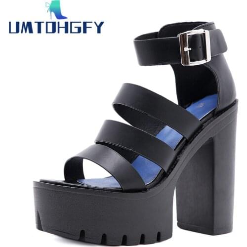 European American Summer Super High Thick Heel Waterproof Platform Sandals Personality Nightclub Fashion Womens Shoes Sexy Girl