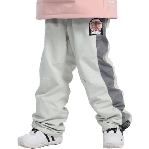 -35 Fleece Loose Colorful Luminous Mens and Womens Snow Pants Snowboarding Clothing Trousers Skiing Suit Wear 15K Waterproof