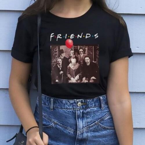 Ins friends casual print fun dropshipping tops album vegan loose short sleeve female Harajuku punk tees Vintage Ulzzang t-shirt